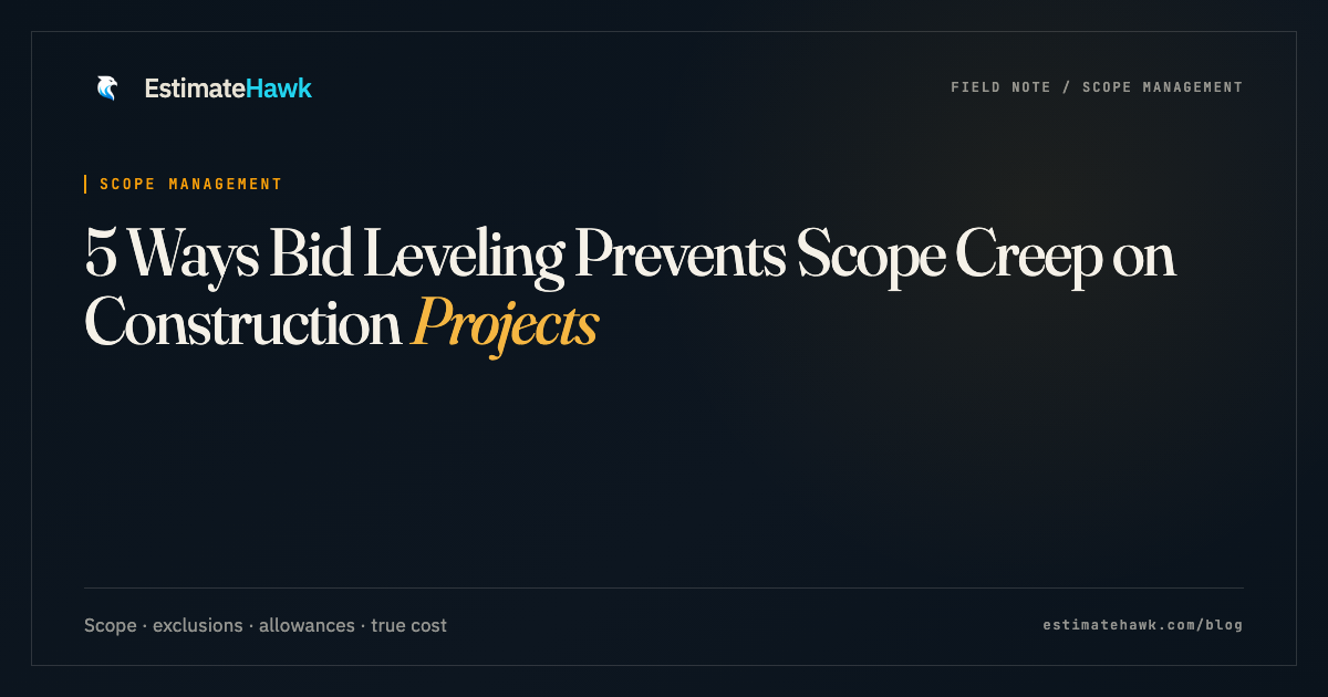 5 Ways Bid Leveling Prevents Scope Creep on Construction Projects ...